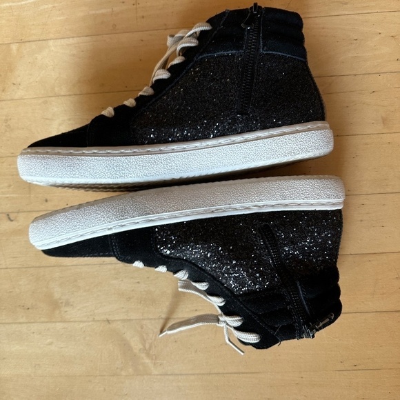 Steve Madden  Serena Black sequin Hi top sneaker, 8.  CB2164 - Picture 3 of 9